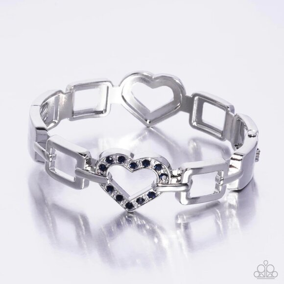 Paparazzi Jewelry Accessories - Flashy Fondness - Blue Bracelet - NEW!! - Picture 6 of 6